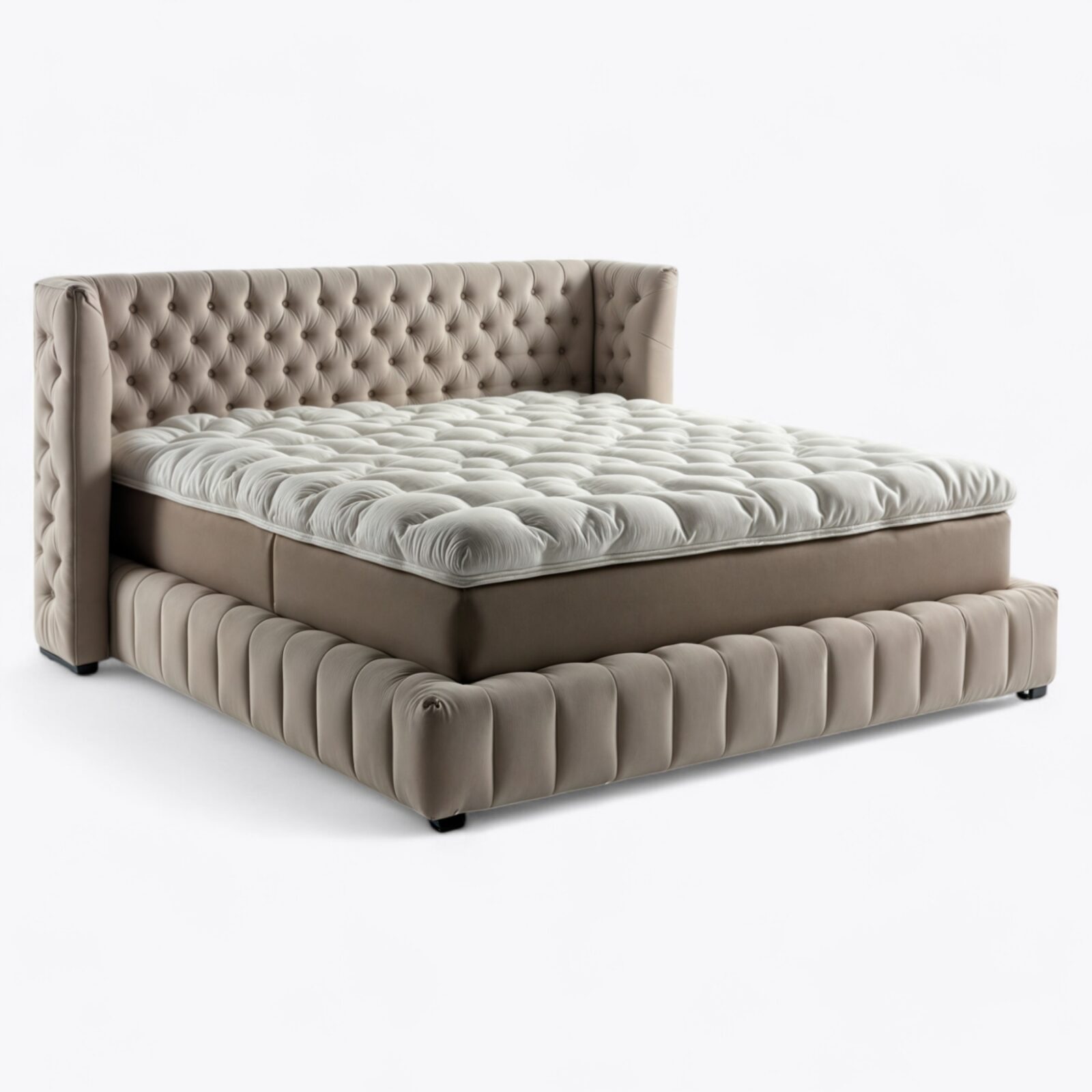 Montessa Chesterfield Boxspringbett Beige 180x200-Photoroom